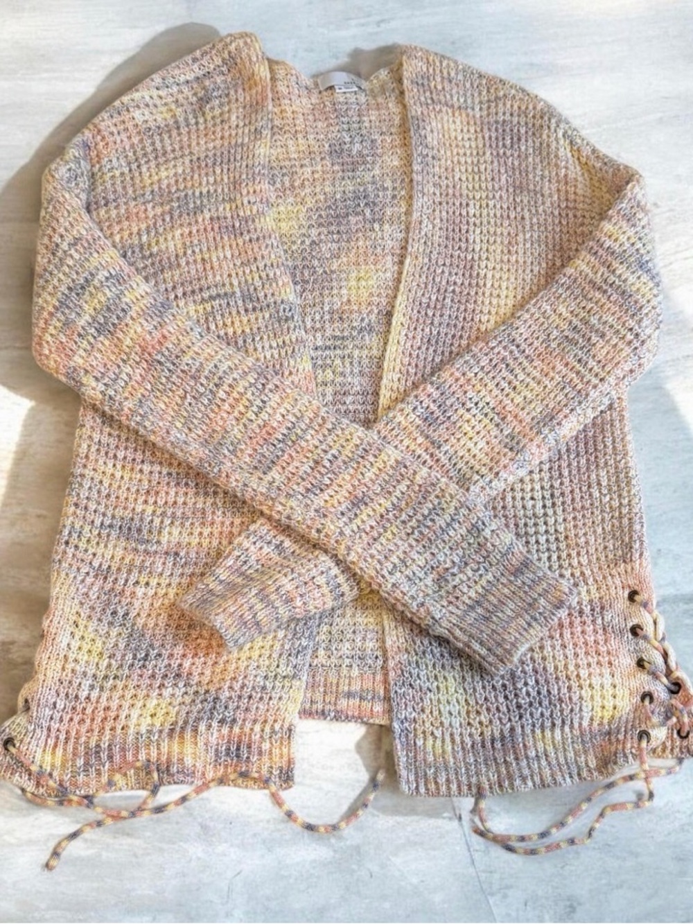 Ten Sixty Sherman Pastel Multicolor Open-Front Knit Cardigan
